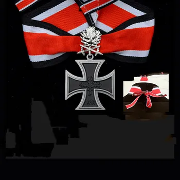 Calitate de TOP EK2 German crucea de fier medalia, insigna cu dublu cavaler frunze de stejar și gât panglica 1957 an Post-război versiunea cu cutie 1
