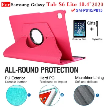 Caz pentru Samsung Galaxy Tab S6 Lite 10.4 P610 615Cover Folio Piele Pu Stand Inteligent Funda Capa Tab S6 Lite 10.4 SM-P610 P615 1