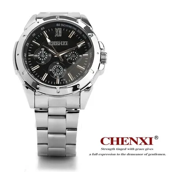 CHENXI Bărbați din Oțel Inoxidabil Trupa Ceasuri Bărbați Cuarț Ceas Bărbat de Lux Brand de Moda Ceas Ceasuri de mana Montre Homme xfcs 1