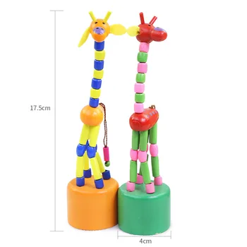Copii de Inteligență Amuzant de Desene animate Balansoar Girafa Jucarie din Lemn Cifre Drăguț Roman Dans Stand Colorate Jucarii Pentru Copii, Cadouri 1