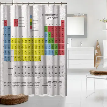 Creative Tabelul Periodic al Elementelor Digitale de Imprimare Perdele de Duș Produse de Baie de Hotel, Perdele de Duș cu Baie de Acasă Decor 1