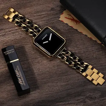 Curea iwatch Serie band se 6 5 4 3 iWatch trupa 38mm 42mm Piele+Bratara Inox pentru Apple watch band 44mm 40mm 1