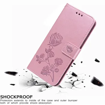 De lux Piele Flip Book case pentru Samsung Galaxy J5 J530F J520 J510 J5 J500 Prim G570F Pro Floare Trandafir Portofel Caz Acoperire Telefon 1