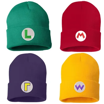 De înaltă Calitate, Super Mario Tematice Logo-ul Witer Pălărie Brodată cu Profil Redus Moale Coroana Unisex Beanie pentru Barbati Femei Hip-hop Chelioși 1