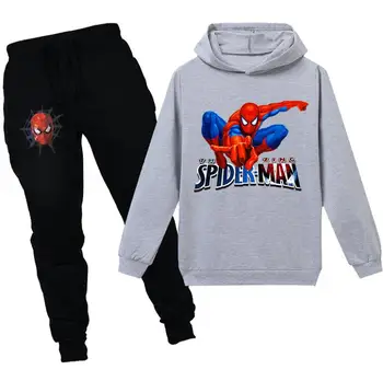 Disney Primăvară Copii Spiderman Îmbrăcăminte 2 buc Hanorace Set de Toamnă Băieți Fete de Moda Bumbac, Hanorace Pantaloni Casual Costum de Jogging 1