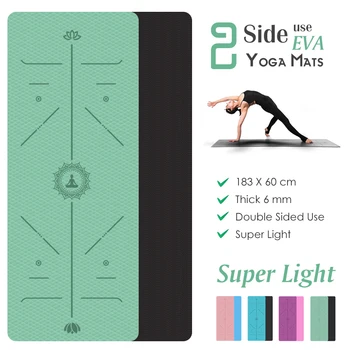 EVA Yoga Mat Cu Poziția Liniei de Fitness, Gimnastica, Saltele cu Strat Dublu anti-alunecare Incepator Sport Covor Tampoane Femei 6mm Rogojini Yoga 1