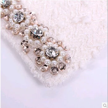 Femei de Primăvară Haina de Iarna Scurt design Elegant cu Margele Diamond slim cu maneca Lunga Nou 2020 Plus de dimensiuni Mici, articole de Îmbrăcăminte exterioară geaca E11H 1
