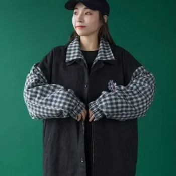 Femei jachete Casual, Simplu Plus Dimensiune Sacou 2XL Liber Canadiană Mozaic coreeană Stil Harajuku Streetwear la Modă pentru Femei Haina 1