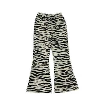 Fete Model Zebra Pantaloni 2021 Primăvară Nouă Fete Hong Kong Stil Retro Casual Vest Flare Pantaloni 1