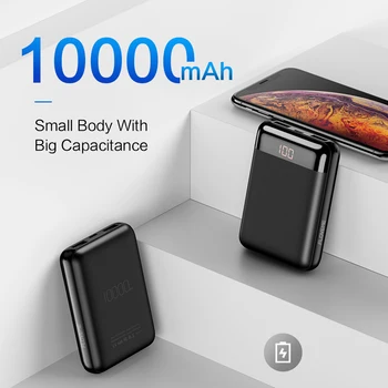 FLOVEME Mini Power Bank 10000mAh Pentru Xiaomi Mi Powerbank de unde această putere Banca Incarcator Dual Usb port Baterie Externă Poverbank Portabil 1