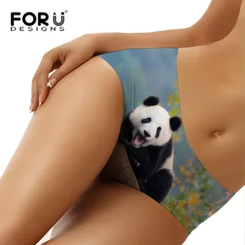 FORUDESIGNS 2019 Noi Femeile Boxeri Lenjerie de corp fără Sudură Chilotei 3D Panda Drăguț Imprimate Sexy Pantalon de Moda de sex Feminin Chiloți Lenjerie 1