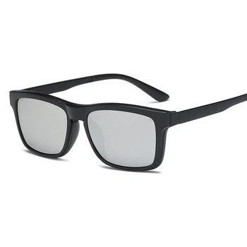HJYBBSN Clip pe ochelari de Soare clip-on ochelari pătrați Obiectiv Bărbați Femei oglindă clip Ochelari de Soare de Noapte Viziune ochelari de soare de Conducere pentru barbati 1