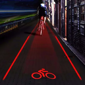 LED-uri de biciclete Biciclete de Noapte Lumină Laser 2+5 LED-uri din Spate de Biciclete Biciclete Coada Lumina Fascicul 