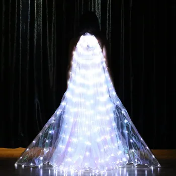Luminos Alb-Lumina de Aur ISIS Aripi de Înger Condus Fluture Belly Dance Costum pentru Femei Bellydance Performanță Dans Accesoriu 1