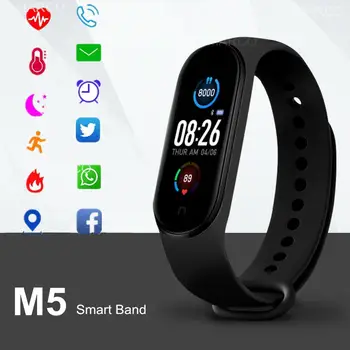 M5 Ceasuri Inteligente Bluetooth, Bratara Ceas Sport Tracker de Fitness Pedometru, Monitor de Ritm Cardiac Bratara SmartBand pentru Android IOS 1