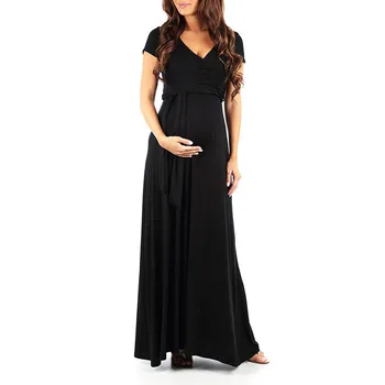 Maneci scurte rochie de Maternitate Simplu Gravide Haine Rochie femei haine de Maternitate de Imprimare Mult gravide Rochie rosu negru 1