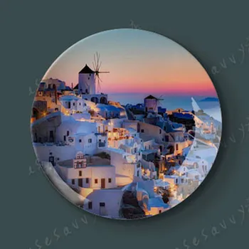 Marea Mediterană Agățat Placă Decorative Tava Stând Disc Ceramic Placa Creative Acasă Placa De Arta Ambarcațiunile Cadou Tava 1