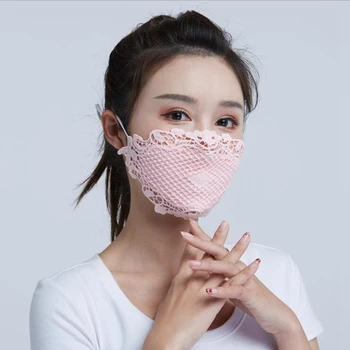 Matase de gheață masca de vară de sex feminin subțire secțiunea protecție UV praf fata respirabil nasul deschis parasolar masca 1