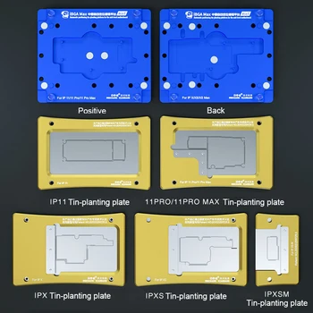 MECANIC iBGA Max BGA Stencil Reballing Kit pentru iPhone X/XS/XS MAX/11/11 Pro/11Pro MAX Placa de baza Plantare Tin de Prindere Platforma 1