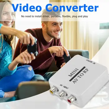 Mini RCA AV CVSB la RF HD Video Converter Suport RF de 67,25/61.25 MHz TV Switcher Consum redus de Energie Nu Adaptor de Alimentare 1