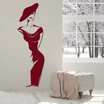 Moda Elegant femeie de vinil autocolante de perete de îmbrăcăminte magazin fereastră decorare pictura salon de acasă decorare dormitor pictura MV07 1