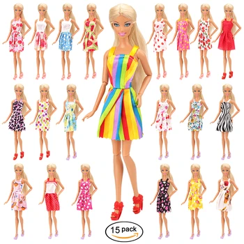 Moda fierbinte 123 Papusa Produse/Set Jucarii Copii =15 Papusa Rochie Aleatoare+108 Păpuși, Accesorii Pantofi, Umerase Pentru Joc Barbie DIY Cadou 1