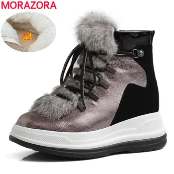 MORAZORA 2020 dimensiuni mari 33-43 de înaltă calitate cizme de iarna de moda rotund toe platforma de 2 culori pentru femei cizme pentru femei ține de cald zăpadă cizme glezna 1