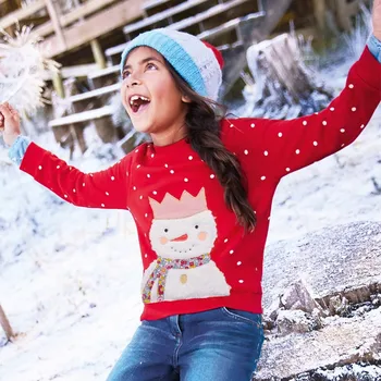 MudiPanda Copil De Crăciun Pulover Rosu Cu Buline Cu Aplicatiile Om De Zăpadă Drăguț Copii Cadou De Crăciun Jachete Pentru Fete Bluza 1