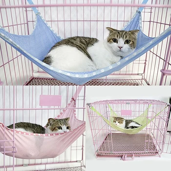 Multifuncțional Vara Pânză de Plasă Respirabil Hamac Cușcă Incuietoare Agățat Pat pentru animale de Companie Pisica Animal Convient pentru a Utiliza 1