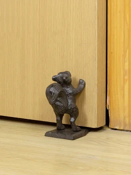 Negru În Picioare Veveriță Fonta Usa Opri European Vintage Handmade Din Metal Veveriță Animal Sculptura Solid Veveriță Figurine 1