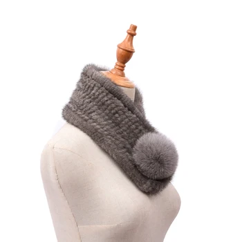 Real blană de nurcă eșarfe pentru Femei de Iarna mai Cald de Lux Blană de Nurcă Șal Eșarfă de Iarnă 1