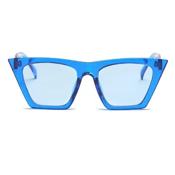 Retro Ochi de Pisică ochelari de Soare pentru Femei Big Flat Top Ochelari de Soare Barbati din Plastic Albastru Clar ochelari de Soare Negru 2020 Brand uv400 Oculos 1