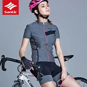 Santic pantaloni Scurți de Ciclism pentru Femei Confortabil Coolmax 4D Căptușit MTB pantaloni Scurți Respirabil Ciclism de Îmbrăcăminte pentru Biciclete Sport Biciclete pantaloni Scurți 1