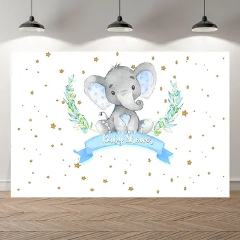 SeekPro Vinil Elefant Băiatul De Aur Copilul Nou-Născut Duș Banner Fundaluri Foto Personaliza Fundaluri De Fotografie Ziua De Nastere Copii 1