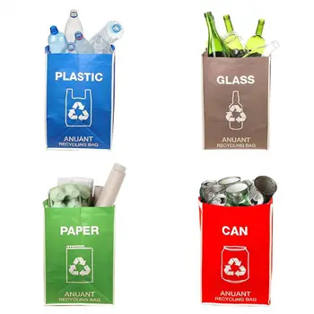 Separate de Reciclare a Deșeurilor de Saci de Gunoi pentru Birou Bucătărie în Casă - de Reciclare de Gunoi Gunoi de Sortare Compartimente Organizator, rezistent la apa 1