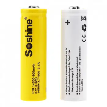 Soshine 4buc 3.7 V ICR 14500 900mAh Li-ion Baterie Reîncărcabilă cu Supapa de Siguranta + Portable Cutie Baterii pentru Lanterne 1