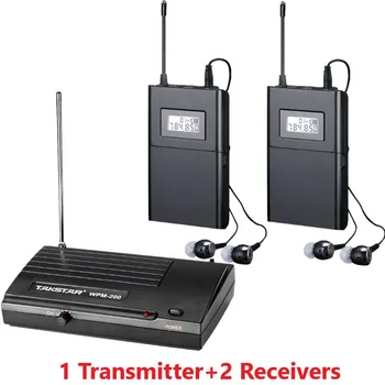 Takstar WPM-200/WPM200 Wireless Sistem de monitorizare In-Ear Stereo setul cu Cască fără Fir Etapă monitorizează sistemul 1 Transmițător 2 Receptoare 1
