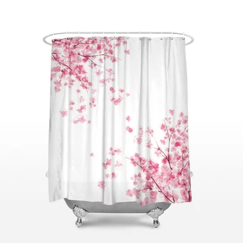 Tesatura Perdea De Duș Cires Japonez Sakura Flori Flori Decor Acasă Accesorii Pentru Baie Din Poliester Impermeabil Baie Perdele 1