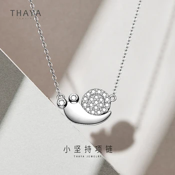 Thaya S925 Argint Design de Brand Melci Colier Placate cu Zircon Pandantiv Colier 45cm Lanț de Bijuterii Pentru Femei Elegante Bijuterii Fine 1