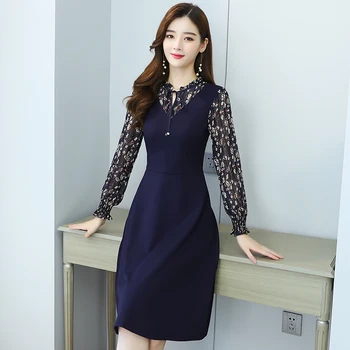 Toamna Iarna Negru Vintage Florale Rochii Midi Coreeană Plus Dimensiune Maneca Lunga Rochie Boho 2020 Femei Elegante Petrecere Casual Vestidos 1