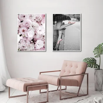 Trandafir Roz Floare Aripă De Înger Imagine Scandinave Moda Poster Nordic Imprimare De Perete De Arta Canvas Tablou Modern Living Decorul Camerei 1