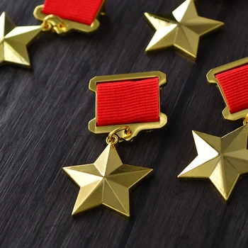 Uniunea sovietică Muncii Socialiste Medalie de Erou de Cinci Stele de Aur rusă Vultur bicefal URSS Metal CCCP Insigna 1