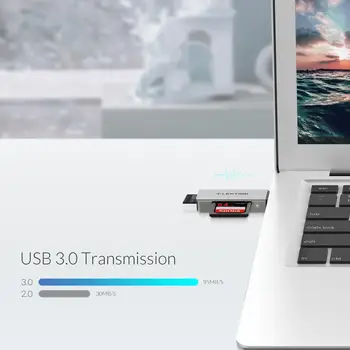 USB 3.0 SD/Micro SD Card Reader, USB de Tip Dual Adaptorul de Card de Memorie Compatibil MacBook Air si Pro, Surface Book, și Mai mult 1