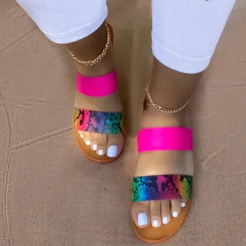 Vara Femei Papuci Flats sandale Papuci de sex Feminin Gladiator Papuci de casă Transparent Sandale de Moda Pantofi Slip-on Papuci de casă 2020 1