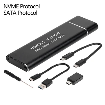 VODOOL M2 SSD Cazul M. 2 până la USB de Tip C 10Gbps Hard Disk Extern Cabina Pentru NVME PCIE unitati solid state SATA M/B Cheie Dual Protocol Disc SSD 1
