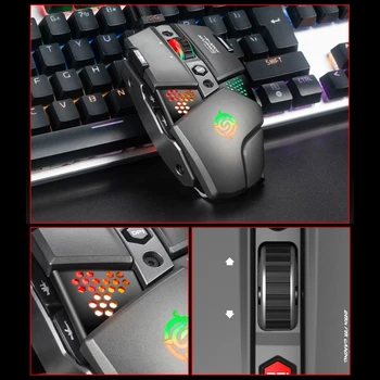 VODOOL Noi G9 USB cu Fir Mouse de Gaming 6400 DPI, 8 Butoane de Joc mouse-uri RGB lumina de Fundal de Metal Mecanice Mouse-ul pentru PC Gamer 1