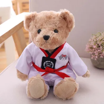 1 buc 30-40cm epacket Drăguț Taekwondo Ursuleț de Pluș Jucării de Pluș Drăguț Animal Urs Papusa Cadou Creativ Jucărie pentru Ziua de nastere prezent 2