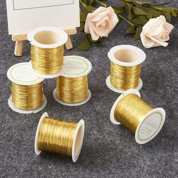 1Roll Sârmă de Cupru Aur Argint Cupru ștrasuri din Mărgele de Sârmă 0.3 0.4 0.5 0.6 0.7 0.8 m de Lungă Durată Placat cu Rose Gold Bijuterii DIY Concluziile 2