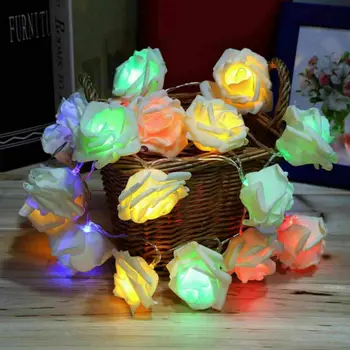 20 LED-uri a Crescut de Flori de Crăciun Șir de Lumini Zână Nunta Petrecere de Craciun Decor de Gradina 2