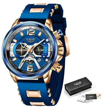2020 LIGE Casual Sport Ceas pentru Barbati Brand de Top Militară de Lux din Piele, Ceasuri de mana Barbati, Ceasuri de Moda Cronograf Ceas de mână 2